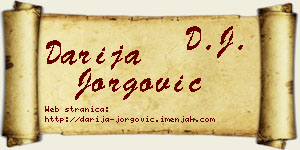 Darija Jorgović vizit kartica